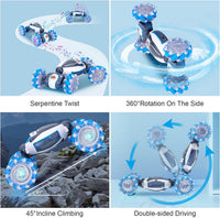 Fosgoit Gesture Sensing RC Stunt Car - Blue-white - image 3
