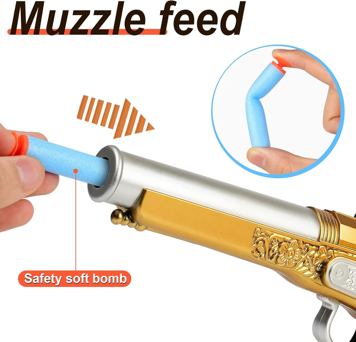 Toy Pirate Foam Blaster for kids Soft Foam Darts 20pcs Themed - Gold - image 3
