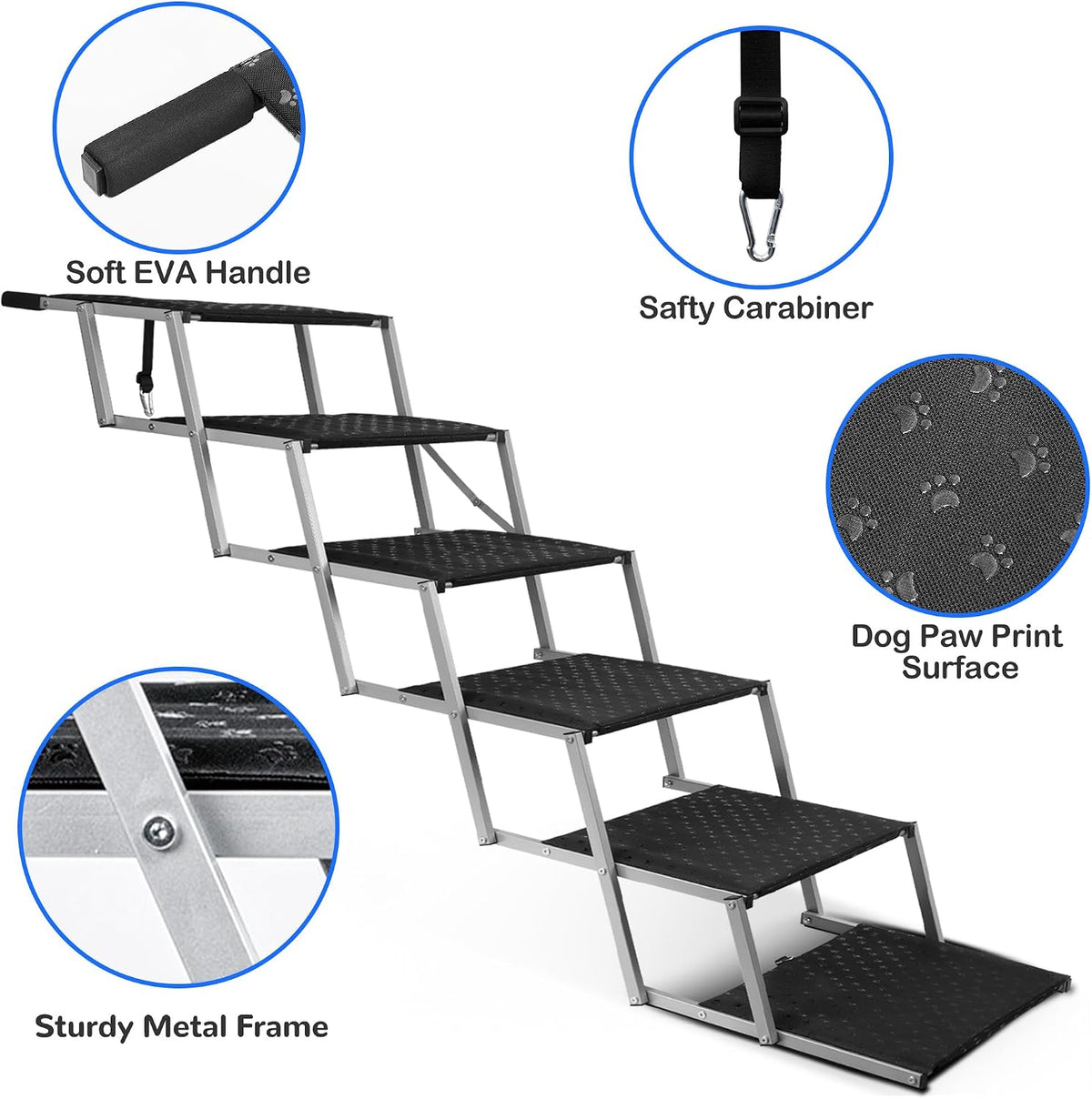 Foldable Dog Stairs for Car - 6 Steps - image 3