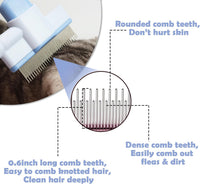 Cat Comb Pet Comb Self Cleaning Upgraded Cat Brush for Long Haired - Blue - image 4