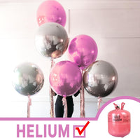 PartyWoo Metallic Silver Foil Balloons 20pcs Large Round Giant 4D - Pink / 6 PCS-22 INCH - image 3