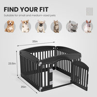 Sweetcrispy Dog Playpen, Plastic Puppy Pet Fence - Basic Black / 4 / 24 Inch - image 2