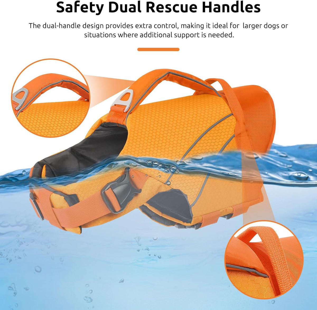 Queenmore Dog Life Jacket with Front Float - Large / Orange - image 4