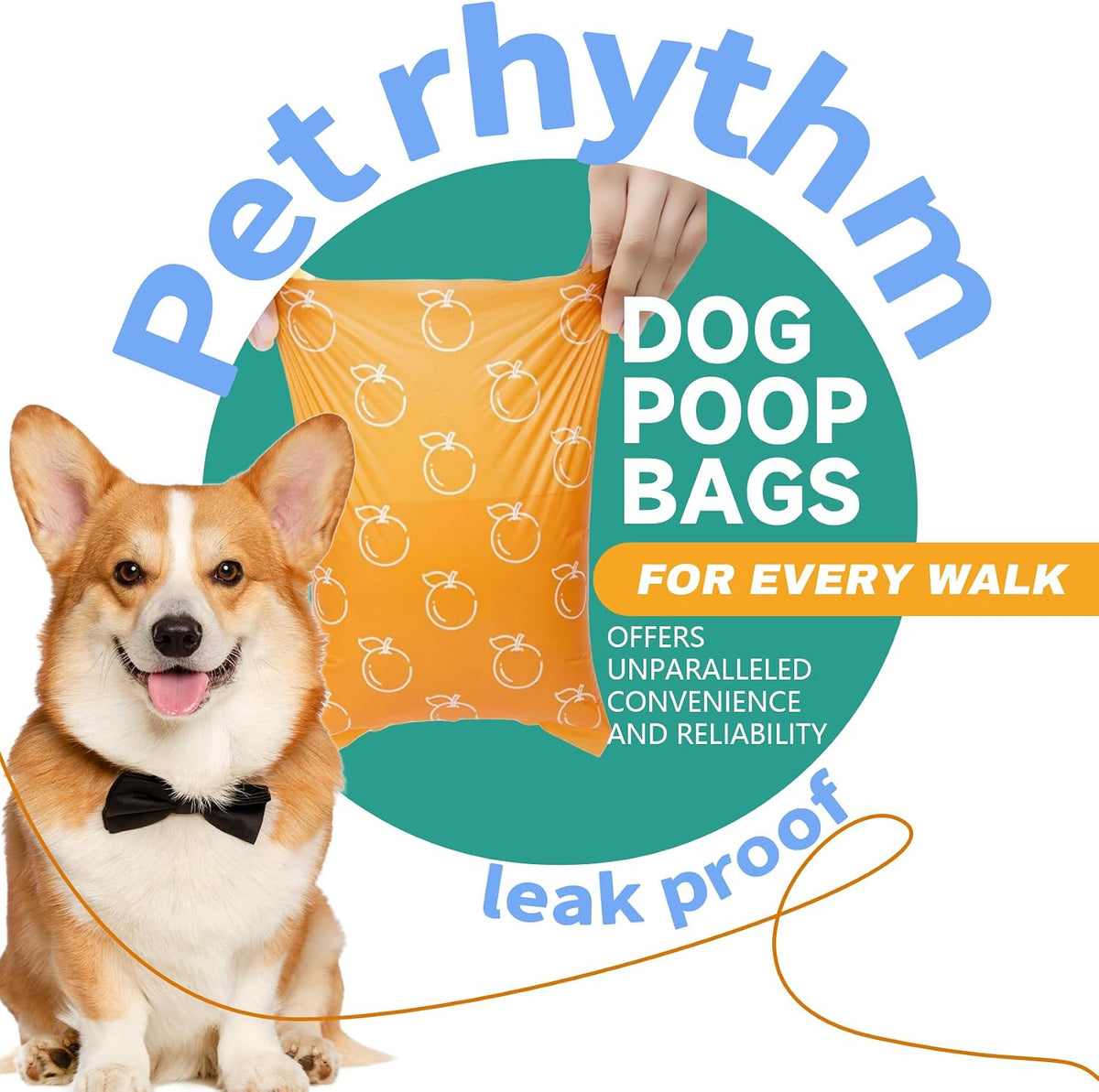 Cherry Blossom Scented Dog Poop Bags, 42 Rolls 630 counts - orange / 120 Count (Pack of 1) - image 3