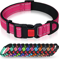 Taglory Reflective Large Dog Collar - Hot Pink / Large (Pack of 1)
