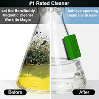 SNOWTREE Magnetic Glass Cleaner BoroBuddy | Glass Pieces, Bottles, Vases | Compact Design for Tighter Spaces & Smaller Glass Pieces | Double Sided | Green