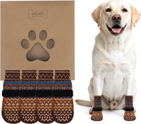 Dog Socks Shoes for Hot Pavement - Brown / X-Small(4 Pack)