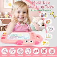 YUBALEER Magnetic Drawing Board for Toddler Boys Mess Free Doodle - Pink - image 2