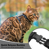 PUPTECK Adjustable Cat Harness and Leash Set Escape Proof Kitten - Small / Black - image 3