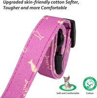Cotton Dog Collar White and Pink Love Heart with Pendant Cute Dog - Purple Fish / S - image 4