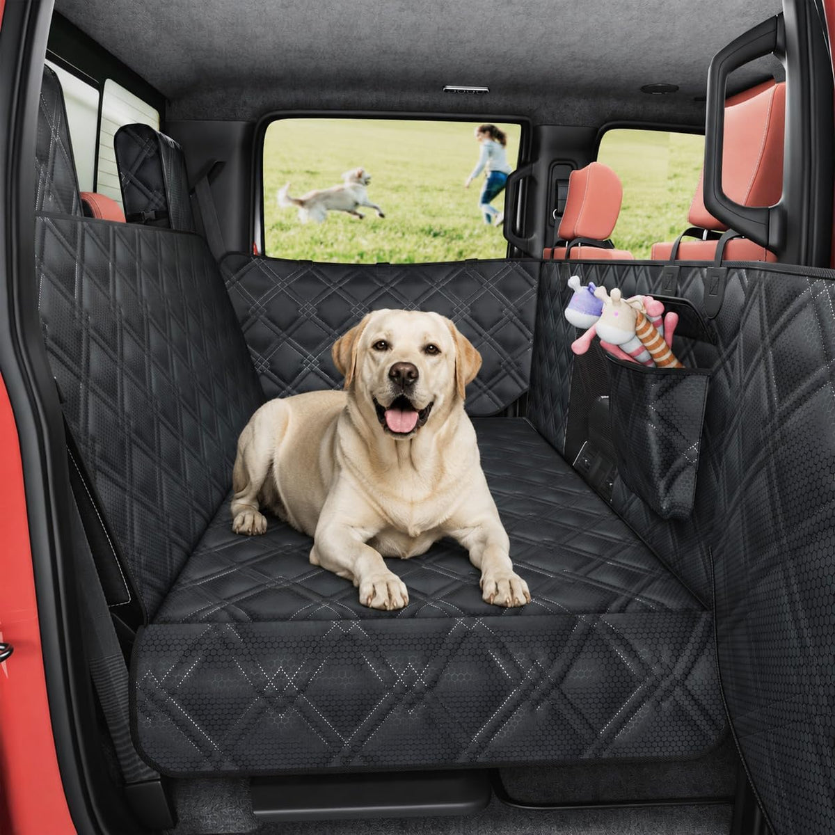 Surfcabin XL Dog Car Seat Cover for Back Seat Hard Bottom Holds 420