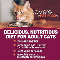 Dave's Pet Food Grain Free Canned Cat Food (Turkey & Giblets Pate), Made in USA Naturally Healthy Canned, Canned Pate, 12.5 oz Cans (12 Pack)