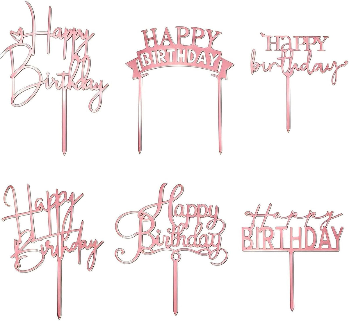 Gold Birthday Cake Topper - Rose Gold
