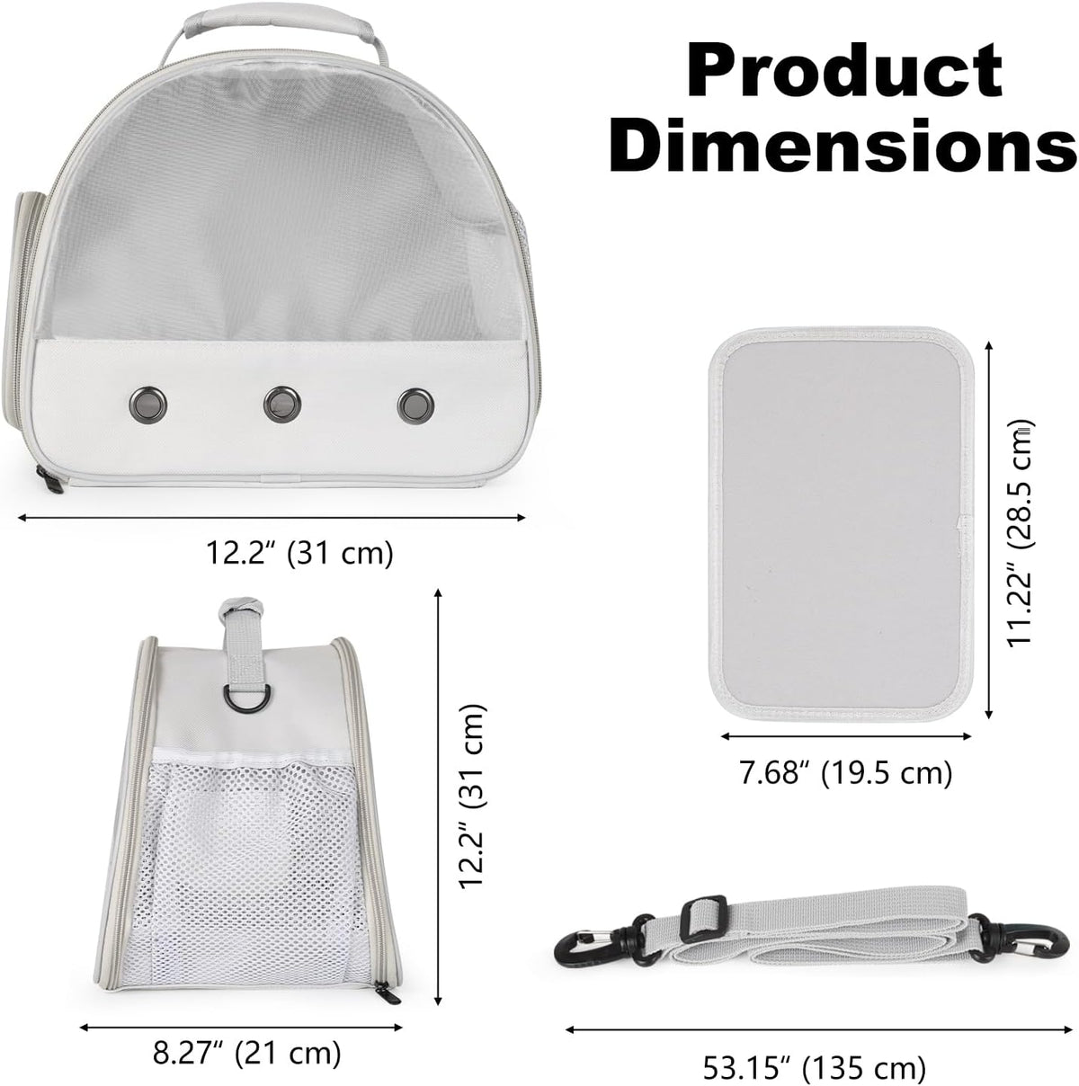 Bearded Dragon Travel Carrier, Lizards Carrier - Grey / Mesh Carrier - image 2