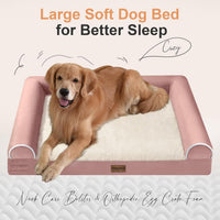 Orthopedic Dog Bed for Large Dogs - Pink / 44.0"L x 34.0"W x 6.5"Th - image 2