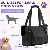 Pawaboo Dog Purse Carrier for Small Dogs with Pocket - B-Black - image 2