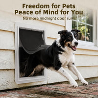 URSPET Medium Dog Door for Wall, 3-Flap Insulated, Steel Frame - White / Large / For Door - image 3