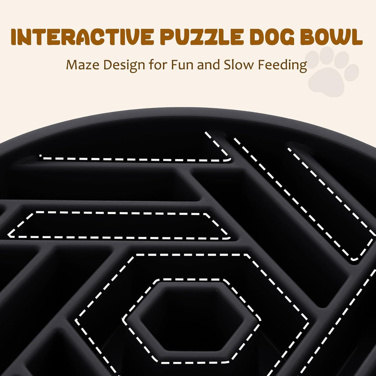 WHIPPY Slow Feeder Dog Bowl - black - image 2