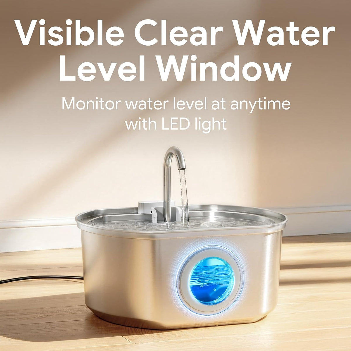 Cat Water Fountain Stainless Steel: 74oz/2.2L Cat Fountain - 108oz Fountain+4 Filters +4 Sponges - image 4