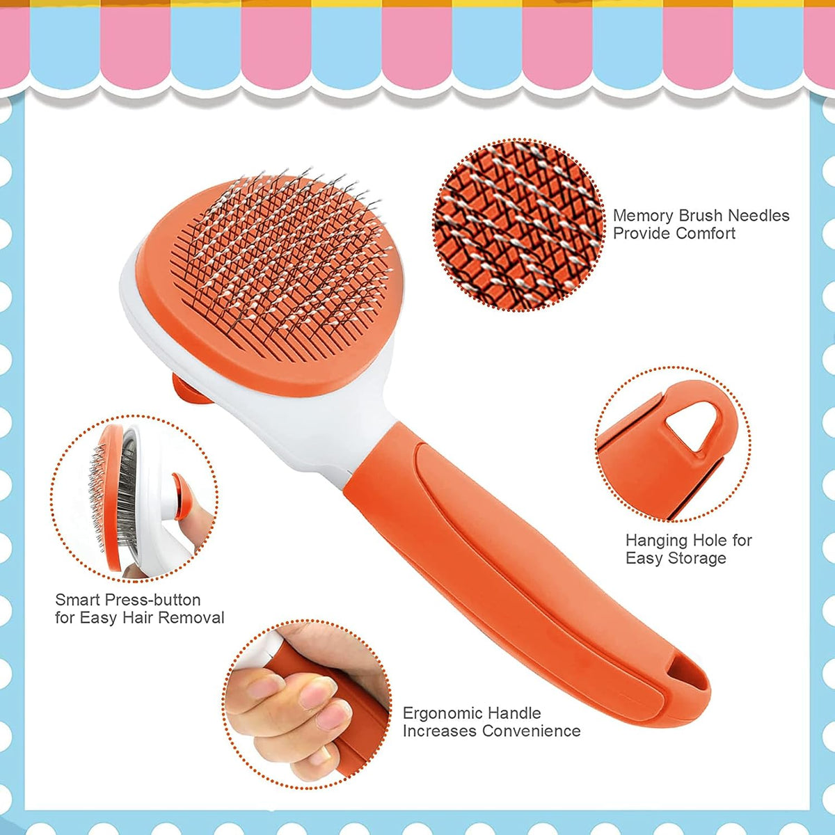 Cat Brushes for Indoor Cats - Orange - image 3