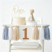 DCJHFJ First Birthday Decorations for Boy Highchair Banner One - Khaki Banner