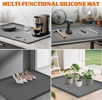 2 Pack Silicone Cat Litter Mat 34 x 22 in, Easy to Clean - Gray / 1 Pack - image 4