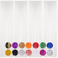 Voircoloria 2 Pack Gold Foil Fringe Backdrop Curtains - White / 4