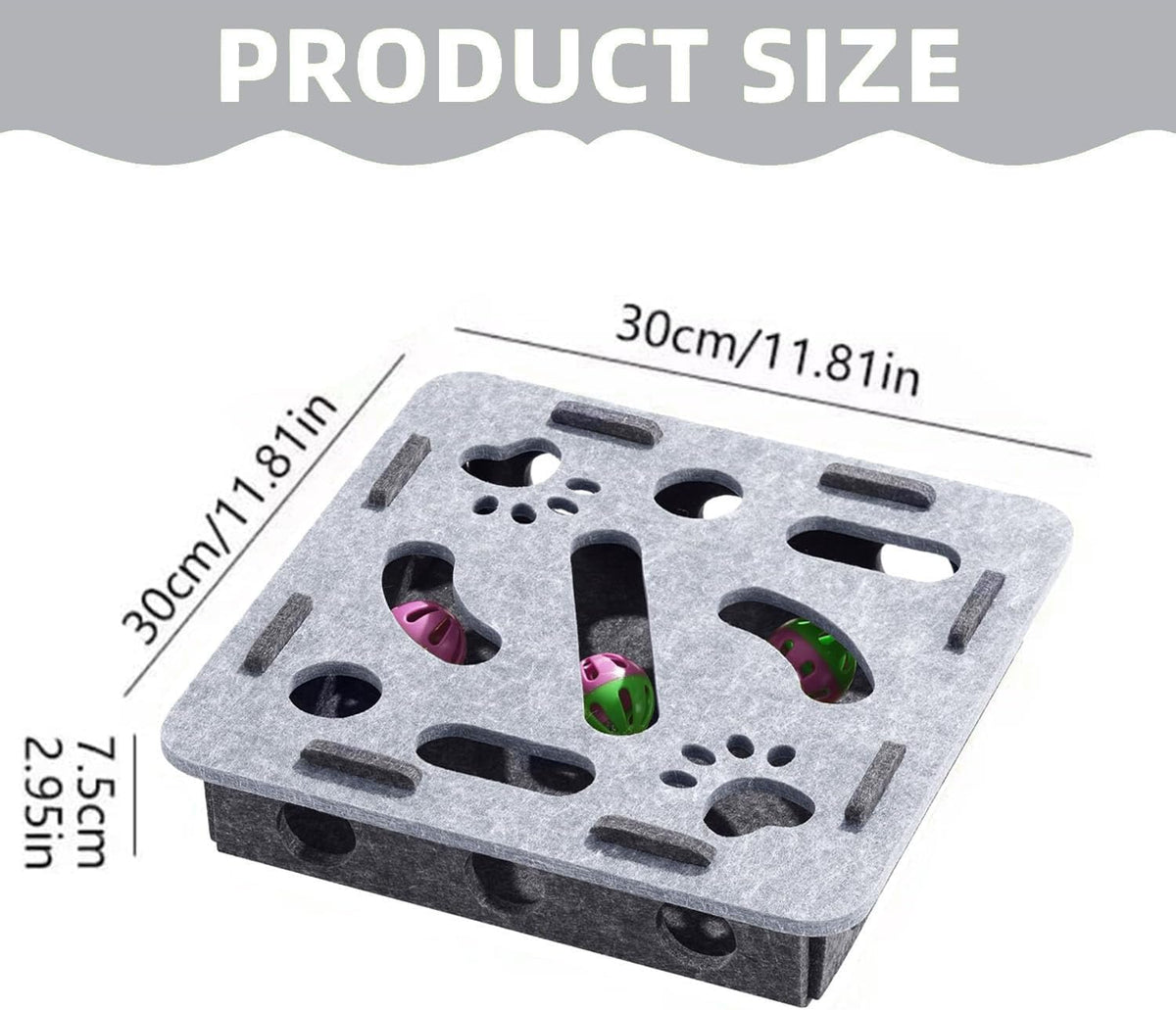 Interactive Cat Puzzle Toy – Felt Scratch Enrichment Box-Pet Toys-BIG FRENCHIES-Jane's Pet Boutique