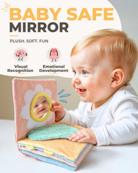 Toodly soft baby book with mirror and crinkle cloth pages for babies 0-18 months - view 4