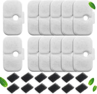 Cat Water Fountain Filter, 12 Pack Cat Fountain Filter Replacement with 12 Sponges Compatible With PETLIBRO® Dockstream Tomxcute Cat Water Fountain PLWF005 / PLWF105 / PLWF115 / PLWF305