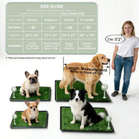 HQ4US Dog Grass Pad with Tray Odor Control Grass Pee Pad for Dog - L - 34" x 23" for Dog＜ 28'' Length - image 2