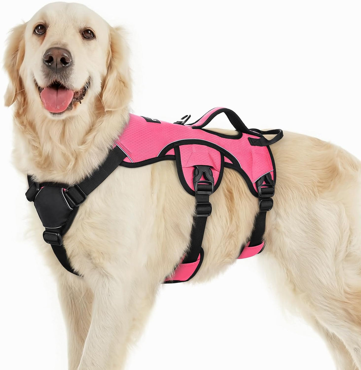 rabbitgoo Escape Proof Dog Harness for Large - Peach Pink / Large