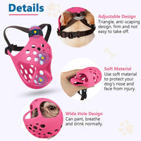English Bulldog Muzzle, Soft Short Snout Dog Muzzle Stops Biting – Essentials for Dogs - Hot Pink / L（Head 17-18½"） - image 4