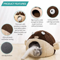 Cat Beds for Indoor Cats-Cat Bed Cave - L 16.5'' / brown - image 3
