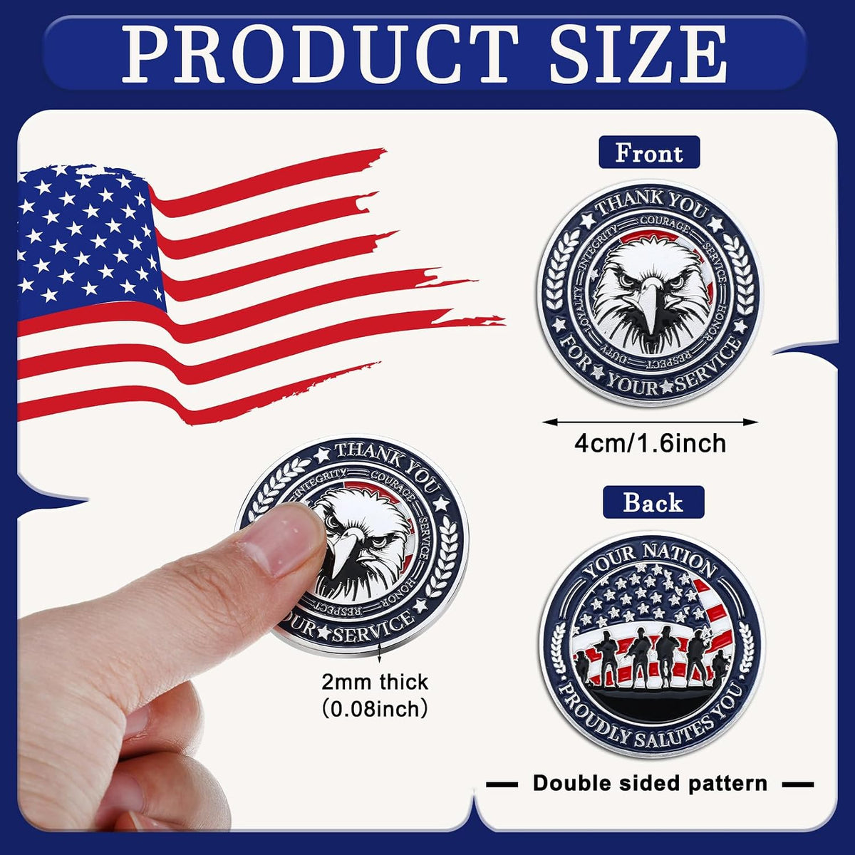 20pcs Military Challenge Coins - Classic - image 2