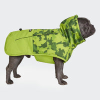 Spark Paws Dog Raincoat, Waterproof Rain Jacket w/Hood - Camo Lime / X-Large