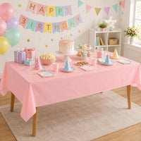 4Pcs Pastel Tablecloths, Mix Color Plastic Tablecloth Disposable Rectangle Table Covers for Baby - Pastel Rectangle / 12pcs - image 4