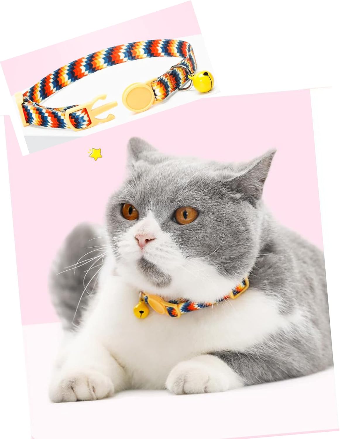 SOLMOONY Cute Cat Collar for Girl Boy - Coloured Drawing - image 2