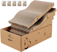 Cat Scratcher Cardboard Scratch Pad for Indoor Cats and Kitty 5pcs – Essentials for Cats - Large for Indoor Cats / 5PCS