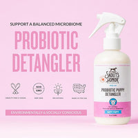 Skout's Honor Pet Detangler Spray - Hydrating & Conditioning with Avocado Oil & Probiotics, 97% Natural, Paraben & Sulfate-Free, softens for a More brushable Coat, Daily Use, 8oz, Happy Puppy
