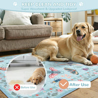Lahome Botanical Washable Reusable Pee Pads for Dogs, 36x48 - Blue-03 / 3FT x 3FT (Pack of 2) - image 3