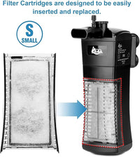 AQQA 8 Pack Aquarium Filter Cartridge Replacement Fish Tank Filter Cartridge for Aquarium Internal Filter (Small)