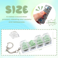 2 Pcs LED Keyboard Fidget Toy for Adults - Light Green Creamy+blue Switch - image 3