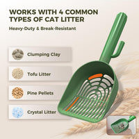 Cactus Cat Litter Scoop with Holder, 2 Replaceable Shovels - Cactus Green / Litter Scoop with 1 Trash Bag - image 4