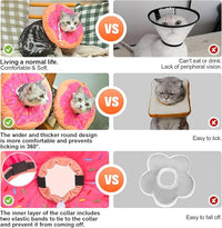 BEAUTYZOO Cat Cone Collars Soft, Cat Recovery E Collars After Surgery to Stop Licking, Adjustable Elizabeth Circle Collar Cute Pet Donut Pillow for Cats Kitten Small Dogs, Pink M