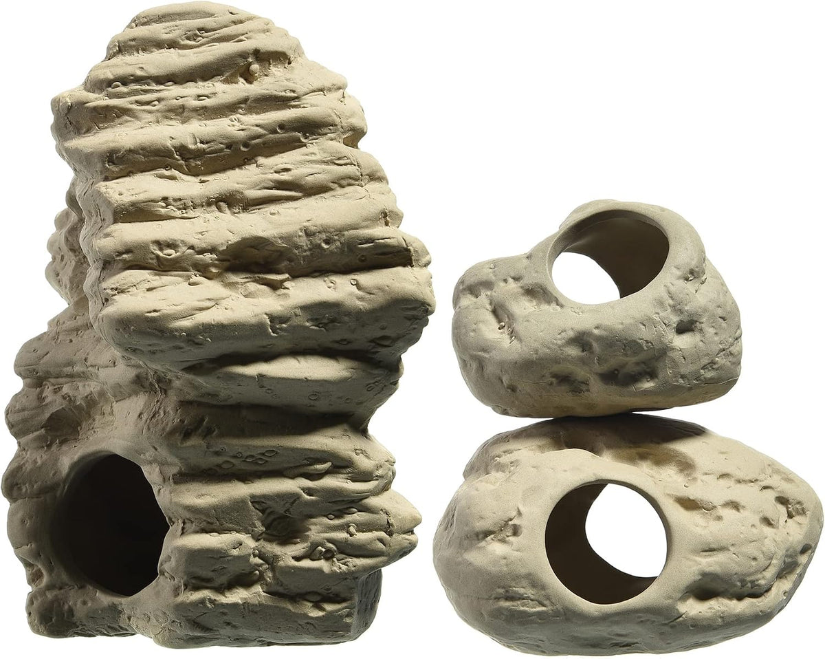 Aquarium Decoration Rock Caves, Betta Fish Tank Accessories – Essentials for Fish - Small & Medium & Large