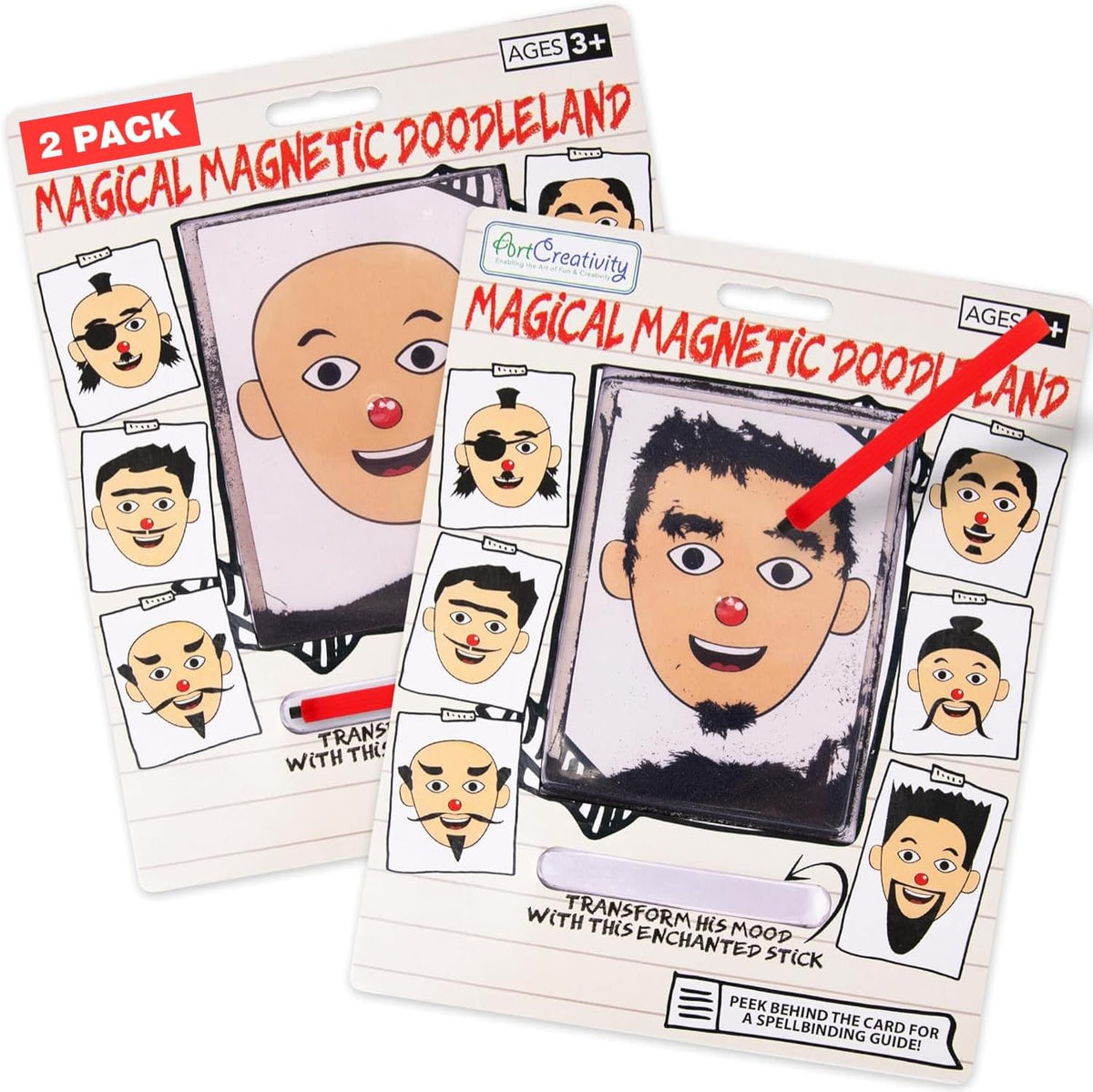 ArtCreativity Magnetic Drawing Face, Travel Toys for Kids - 2 Pack