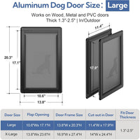 [Parab House] Full Seal-Flaps XL Dog Door for Doors - Black / Large - image 2