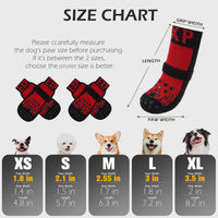 Anti Slip Dog Socks to Prevent Licking Paws with Grippers Black – Essentials for Dogs - Star Red / X-Small - image 2