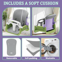 JWPEHOE foldable toddler swing with soft cushion and metal frame - view 8